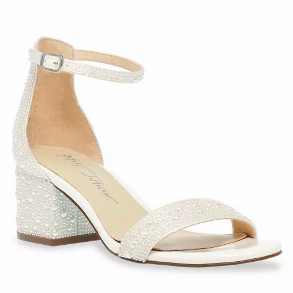 Betsey Johnson Elegant White Pearl-Embellished Women's Heels